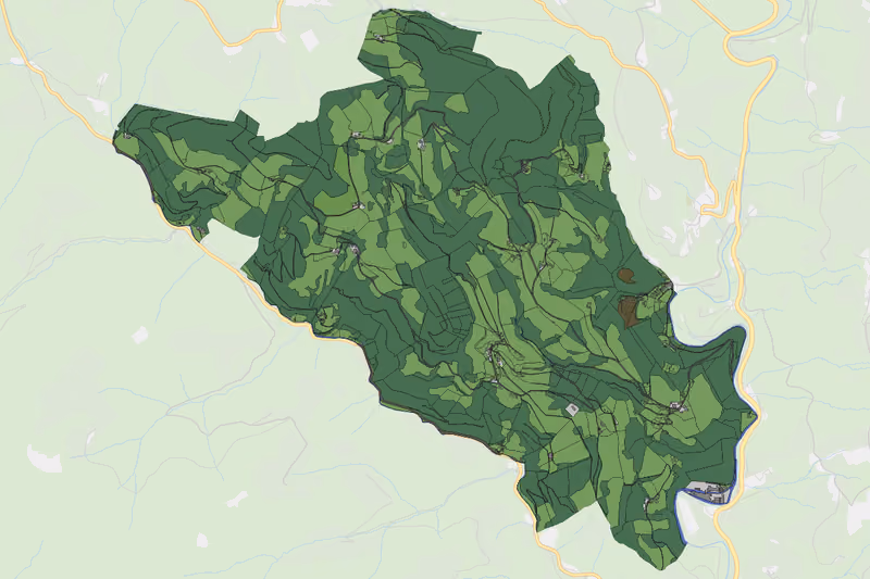 Kartenvorschau des Bodenverbrauchs der KG Rossegg