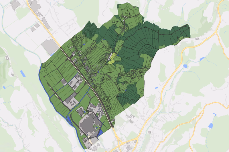 Kartenvorschau des Bodenverbrauchs der KG Albersdorf