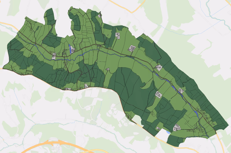 Kartenvorschau des Bodenverbrauchs der KG Fünfing bei Gleisdorf