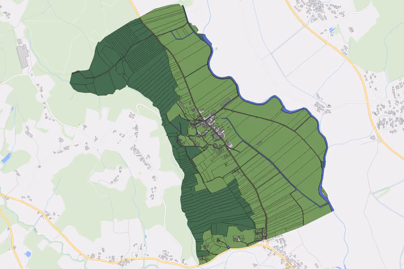 Kartenvorschau des Bodenverbrauchs der KG Hartensdorf