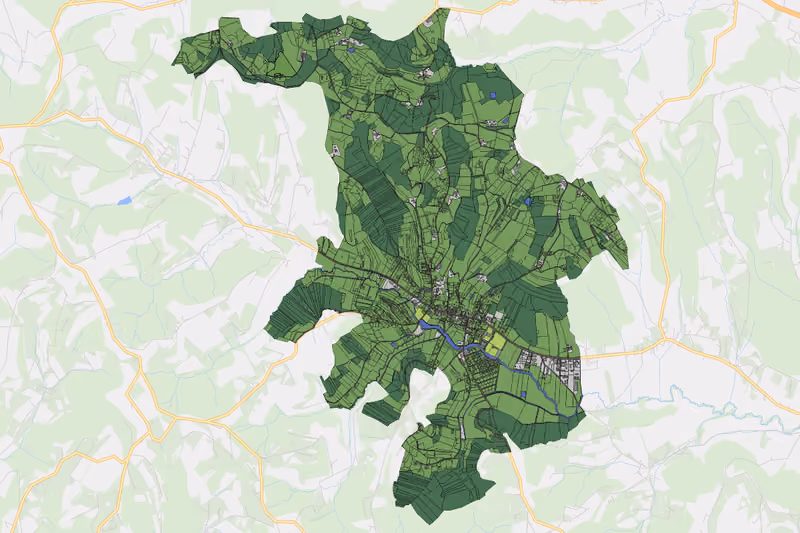 Kartenvorschau des Bodenverbrauchs der KG Hartmannsdorf