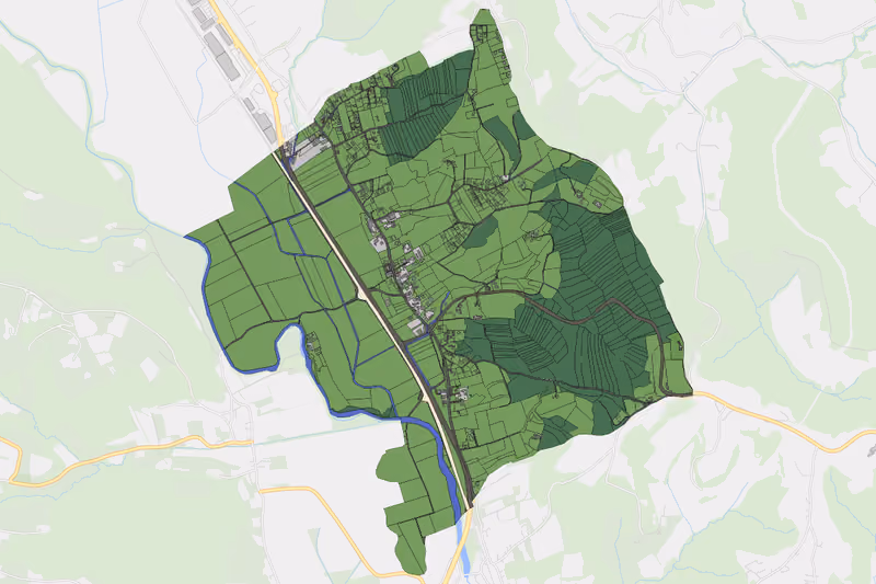 Kartenvorschau des Bodenverbrauchs der KG Hofstätten