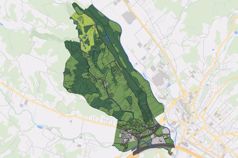 Kartenvorschau des Bodenverbrauchs der KG Ludersdorf