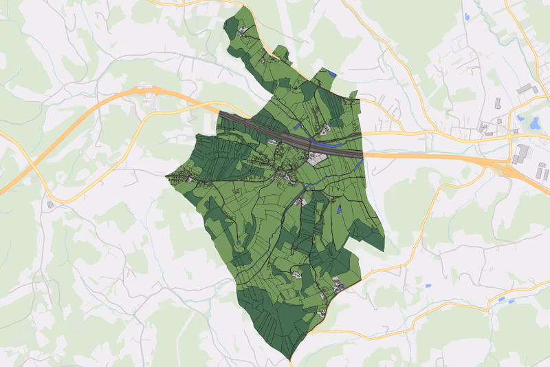 Kartenvorschau des Bodenverbrauchs der KG Obergroßau