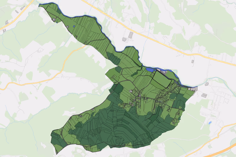 Kartenvorschau des Bodenverbrauchs der KG Pircha