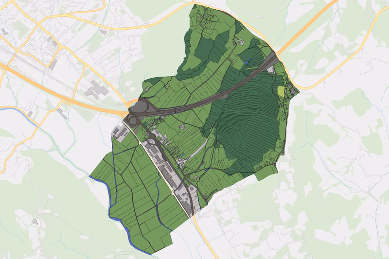 Kartenvorschau des Bodenverbrauchs der KG Pirching