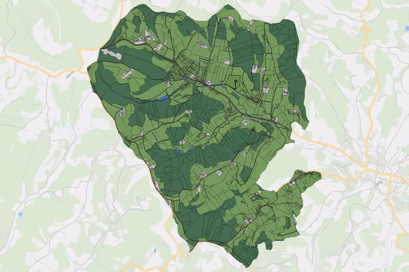 Kartenvorschau des Bodenverbrauchs der KG Pöllau bei Gleisdorf