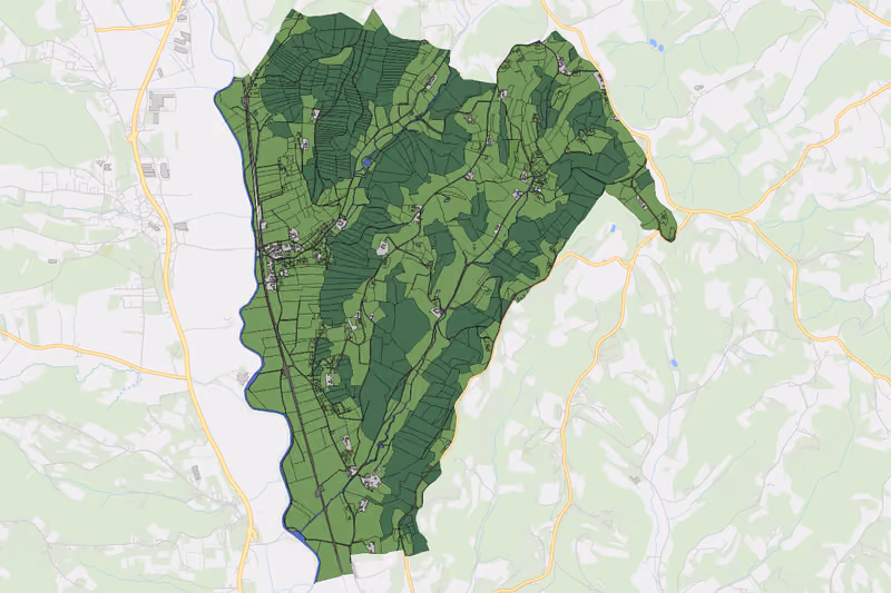 Kartenvorschau des Bodenverbrauchs der KG Takern II