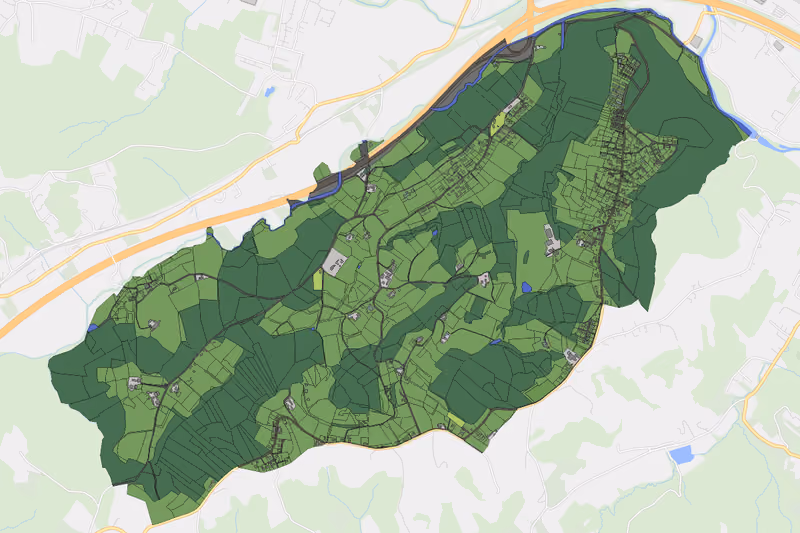 Kartenvorschau des Bodenverbrauchs der KG Ungerdorf