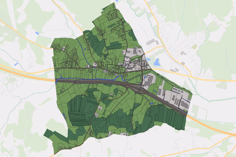 Kartenvorschau des Bodenverbrauchs der KG Untergroßau