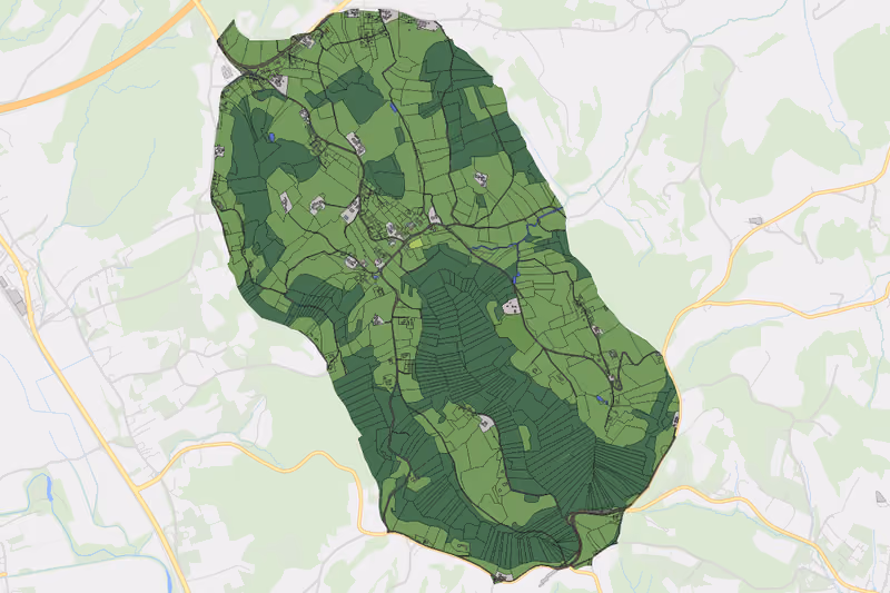 Kartenvorschau des Bodenverbrauchs der KG Wetzawinkel