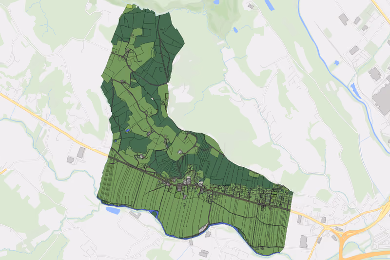 Kartenvorschau des Bodenverbrauchs der KG Wilfersdorf