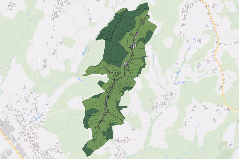 Kartenvorschau des Bodenverbrauchs der KG Wollsdorferegg