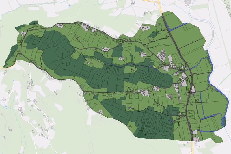 Kartenvorschau des Bodenverbrauchs der KG Zöbing