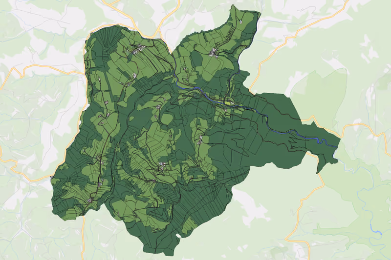 Kartenvorschau des Bodenverbrauchs der KG Arzberg