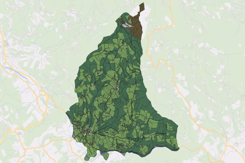 Kartenvorschau des Bodenverbrauchs der KG Floing