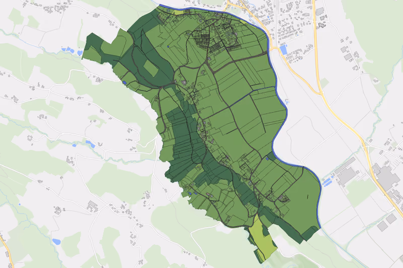 Kartenvorschau des Bodenverbrauchs der KG Fünfing bei St. Ruprecht