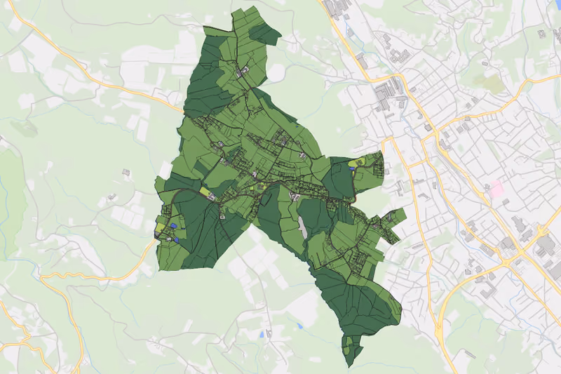 Kartenvorschau des Bodenverbrauchs der KG Göttelsberg