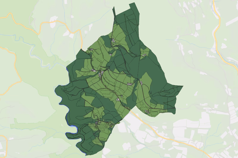 Kartenvorschau des Bodenverbrauchs der KG Haselbach