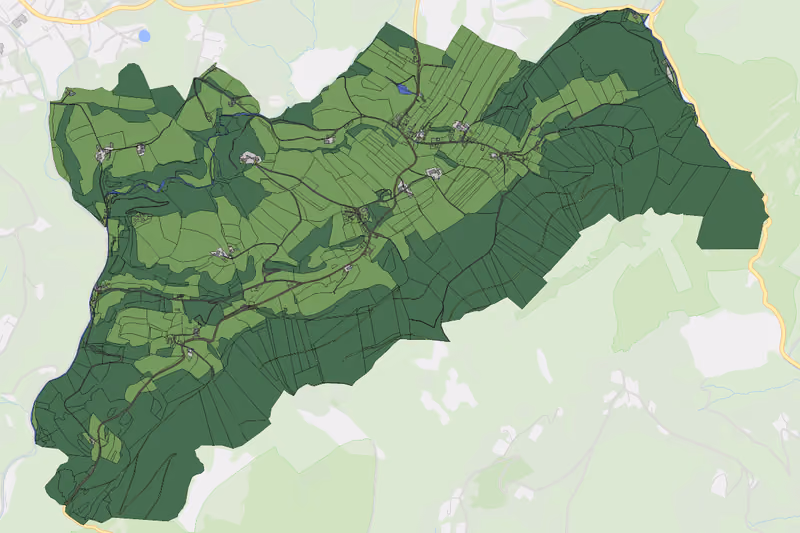 Kartenvorschau des Bodenverbrauchs der KG Haufenreith