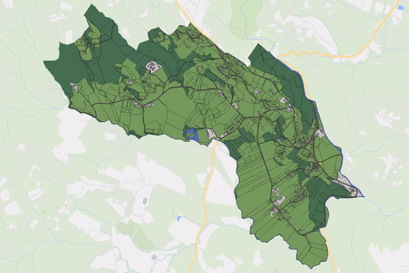 Kartenvorschau des Bodenverbrauchs der KG Kleinsemmering