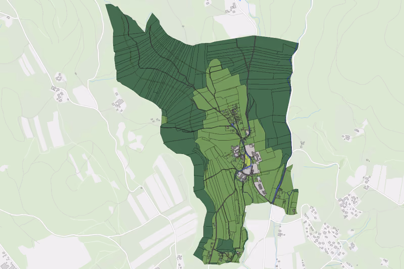 Kartenvorschau des Bodenverbrauchs der KG Oberdorf bei Thannhausen