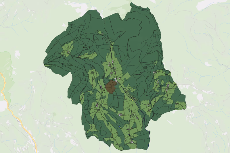 Kartenvorschau des Bodenverbrauchs der KG Ponigl