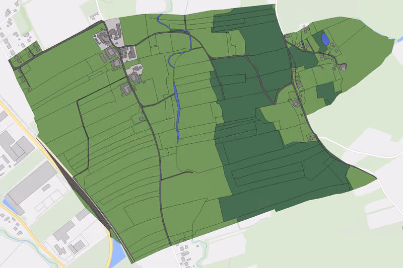 Kartenvorschau des Bodenverbrauchs der KG Reggerstätten