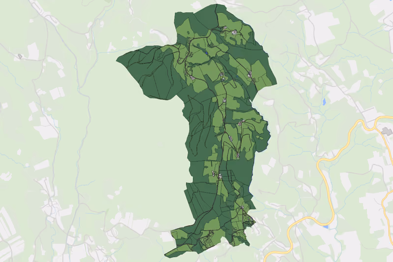 Kartenvorschau des Bodenverbrauchs der KG Trennstein