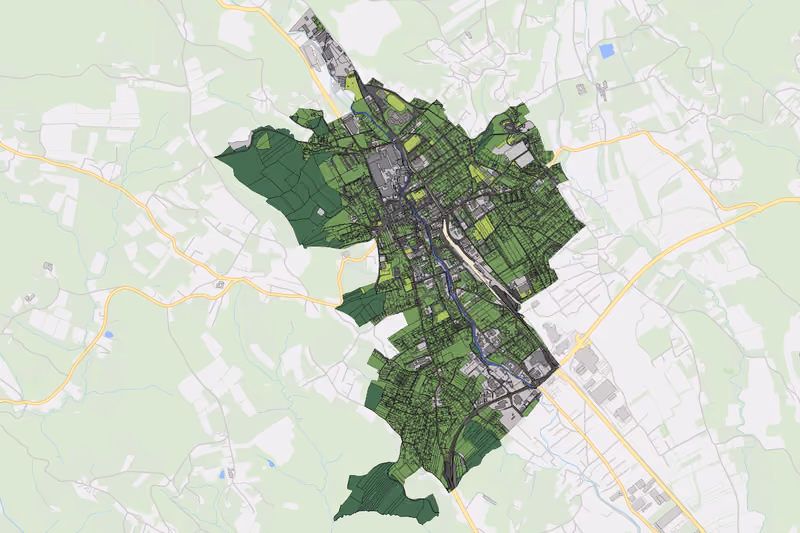 Kartenvorschau des Bodenverbrauchs der KG Weiz