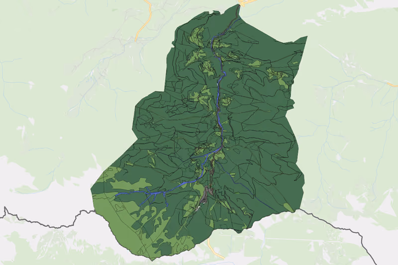 Kartenvorschau des Bodenverbrauchs der KG Loiblthal