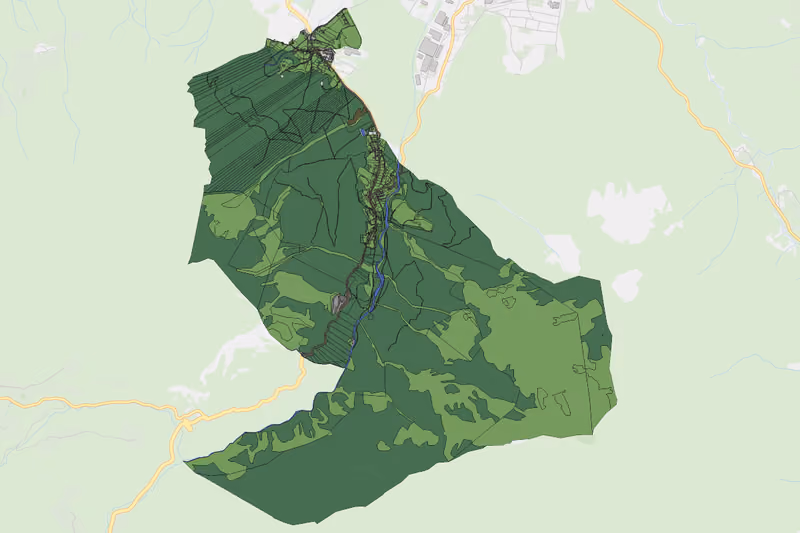 Kartenvorschau des Bodenverbrauchs der KG Unterloibl