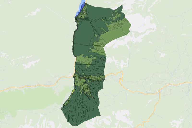 Kartenvorschau des Bodenverbrauchs der KG Zell bei Sonnegg