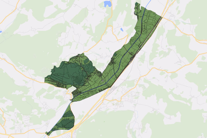 Kartenvorschau des Bodenverbrauchs der KG Kading