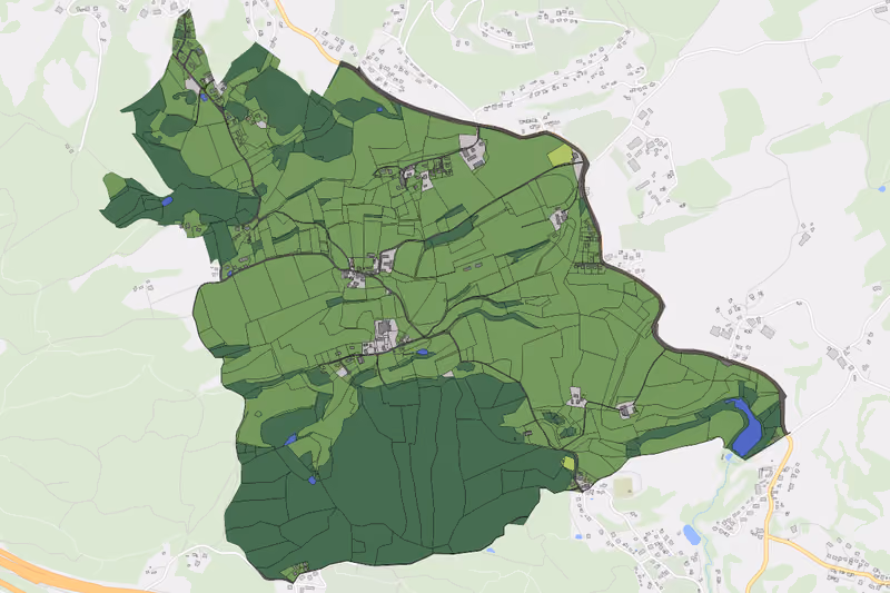 Kartenvorschau des Bodenverbrauchs der KG Kreggab