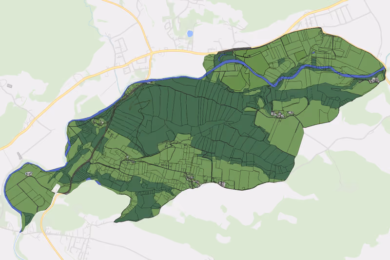 Kartenvorschau des Bodenverbrauchs der KG Linsenberg