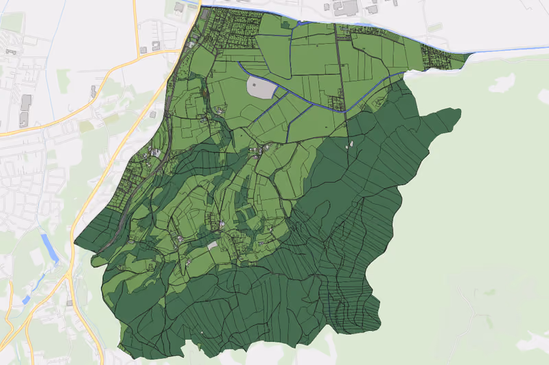 Kartenvorschau des Bodenverbrauchs der KG Neudorf