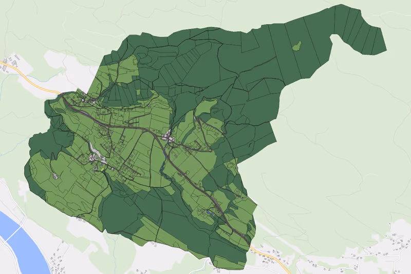 Kartenvorschau des Bodenverbrauchs der KG Oberdörfl