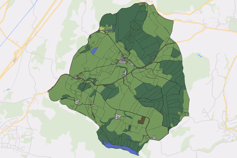 Kartenvorschau des Bodenverbrauchs der KG Possau