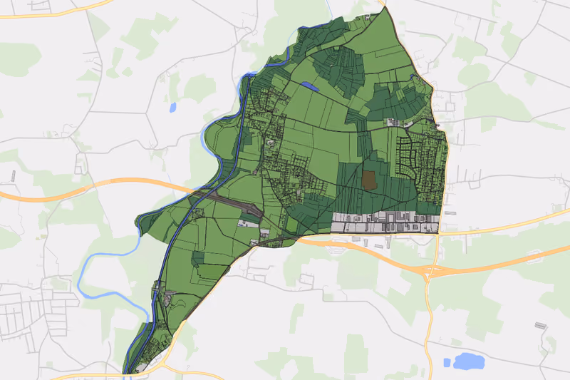 Kartenvorschau des Bodenverbrauchs der KG Pubersdorf