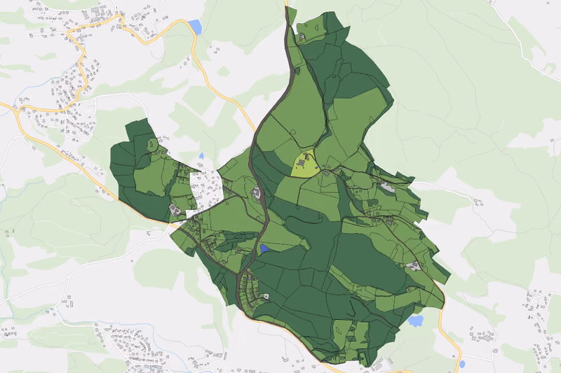 Kartenvorschau des Bodenverbrauchs der KG Tentschach