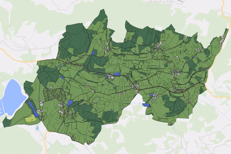 Kartenvorschau des Bodenverbrauchs der KG Tigring