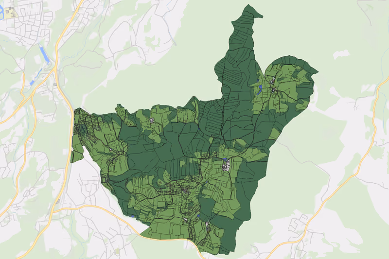 Kartenvorschau des Bodenverbrauchs der KG Toppelsdorf