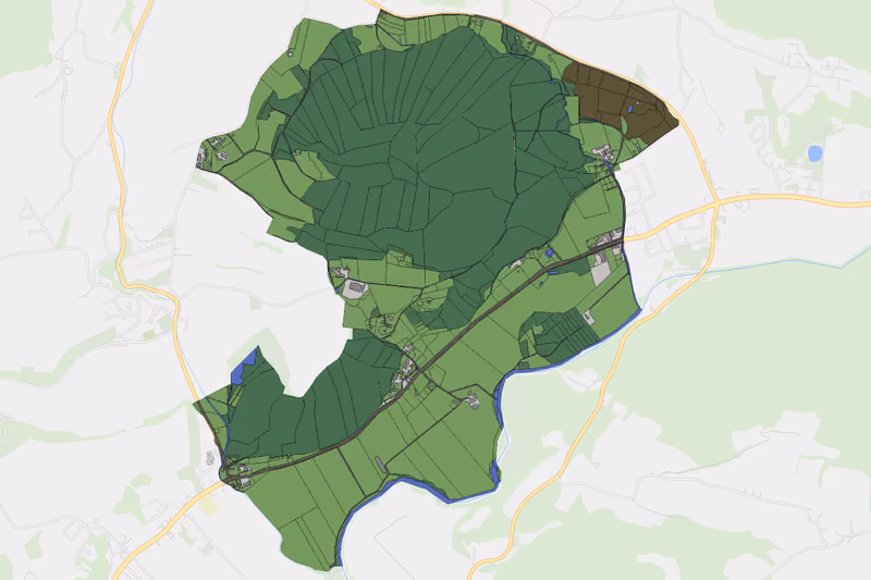 Kartenvorschau des Bodenverbrauchs der KG Vellach
