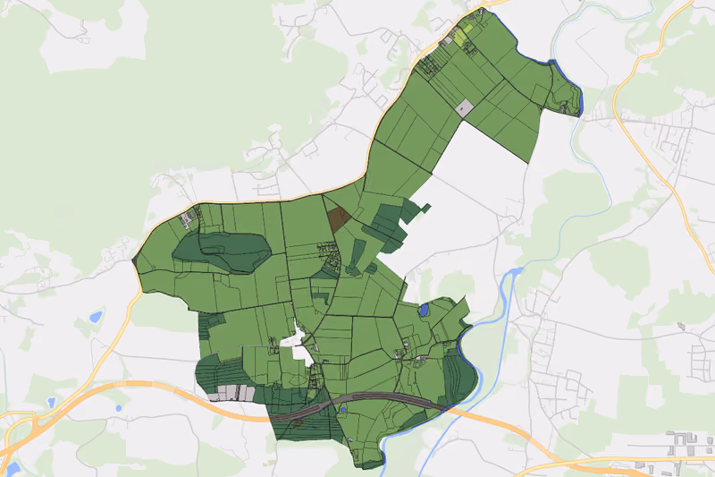 Kartenvorschau des Bodenverbrauchs der KG Zinsdorf