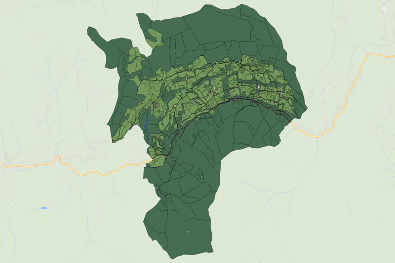 Kartenvorschau des Bodenverbrauchs der KG Äußere Teuchen