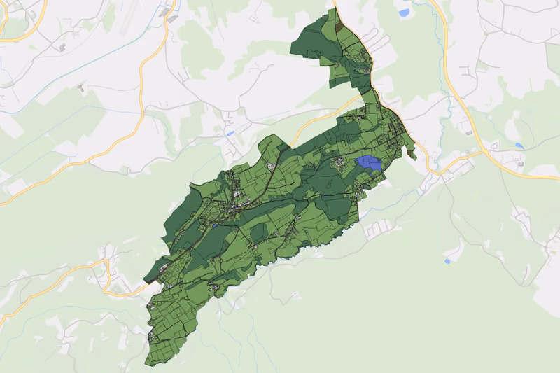 Kartenvorschau des Bodenverbrauchs der KG Glanhofen