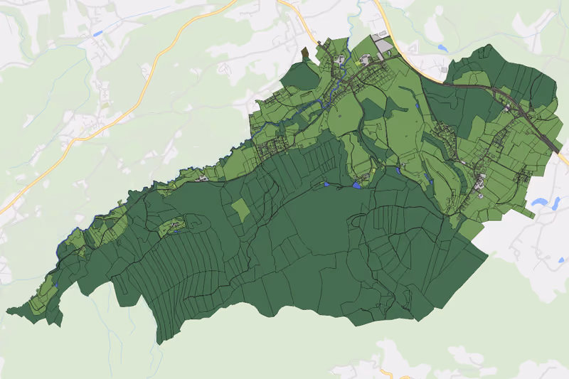 Kartenvorschau des Bodenverbrauchs der KG Gradisch