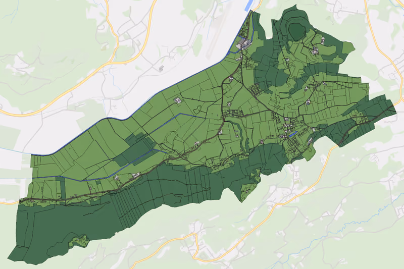 Kartenvorschau des Bodenverbrauchs der KG Höfling