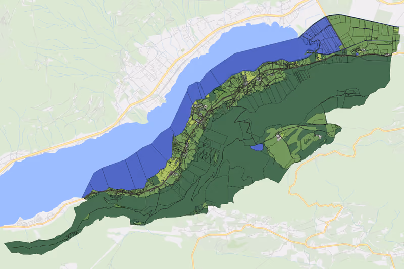 Kartenvorschau des Bodenverbrauchs der KG Ossiach